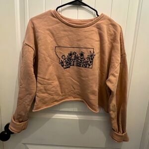 Dusty Pink Montana Wildflowers Crop Pullover
